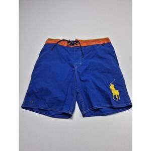 Polo Ralph Lauren Swim Trunks Shorts Mens Medium Blue Colorblock Big Pony USA